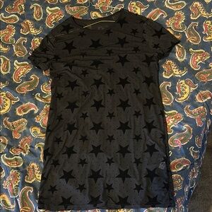Black Star Pattern Sheer Dress